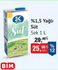 SEK %1,5 YAĞLI SÜT